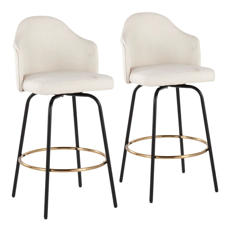 Ahoy - Contemporary Fixed Height Counter Stool Round Footrest (Set of 2) by HouseOfZazla