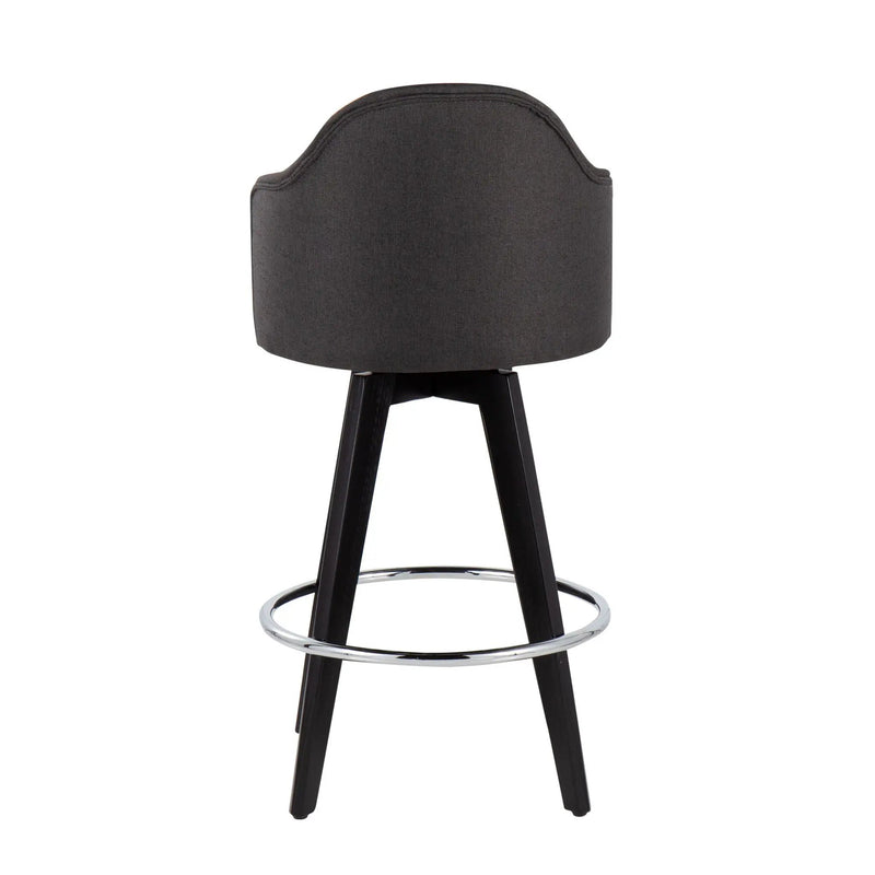 Ahoy - Contemporary Fixed Height Counter Stool With Round Footrest (Set of 2) by HouseOfZazla