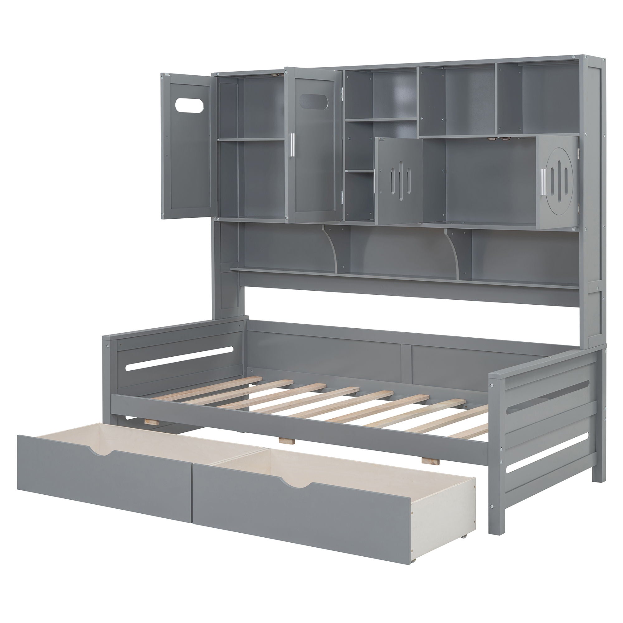 Daybed With All-In-One Cabinet And Shelf by HouseOfZazla