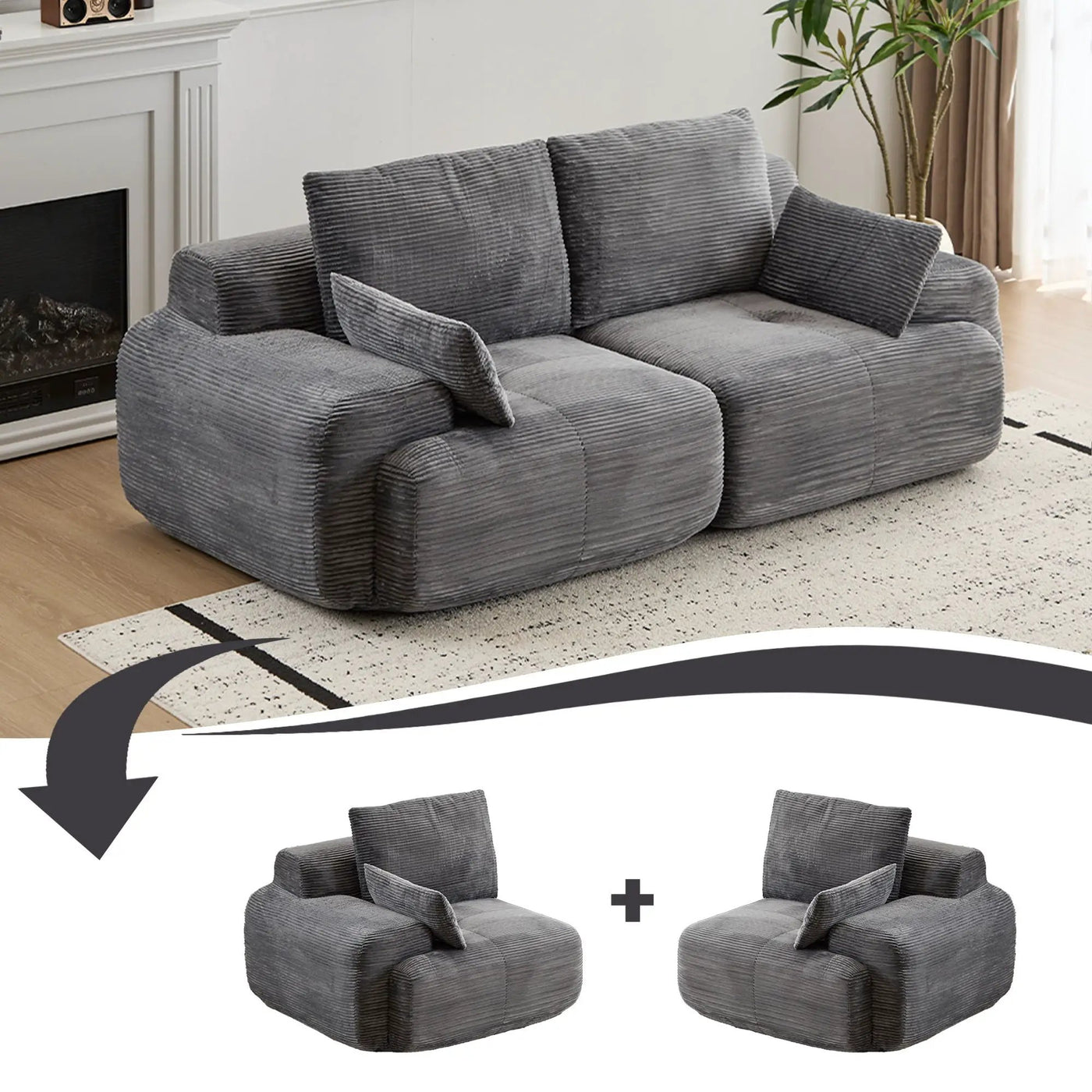 2 Seater Large Sectional Couches For Living Room by Unique Piece Furniture