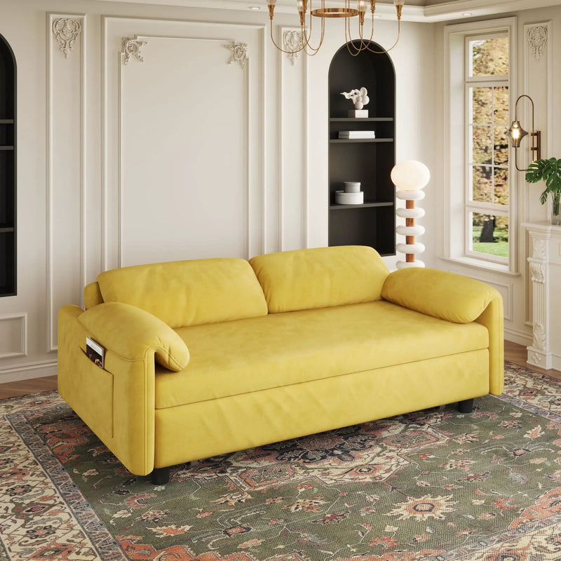 Sofa, Dual Purpose Lounge With Retractable Queen Size Bed by Unique Piece Furniture