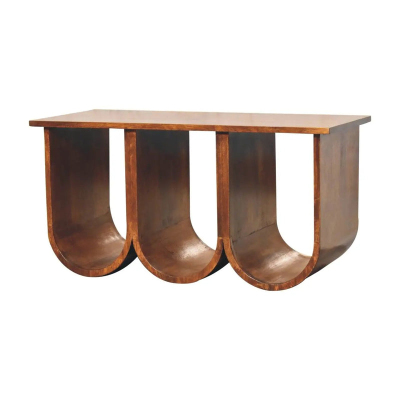 Triple Open Style Coffee Table - Beige / Brown by HouseOfZazla
