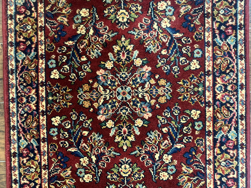 Small Karastan Rug 2.6 x 4 Red Sarouk #785, Karastan Wool Pile Rug, Original 700 Series, Discontinued Vintage Karastan Carpet by Jewel Rugs