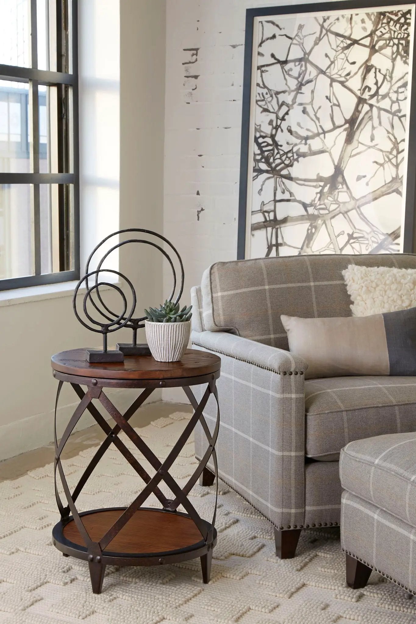 Pinebrook - Round Accent Table - Distressed Natural Pine by Unique Piece Furniture