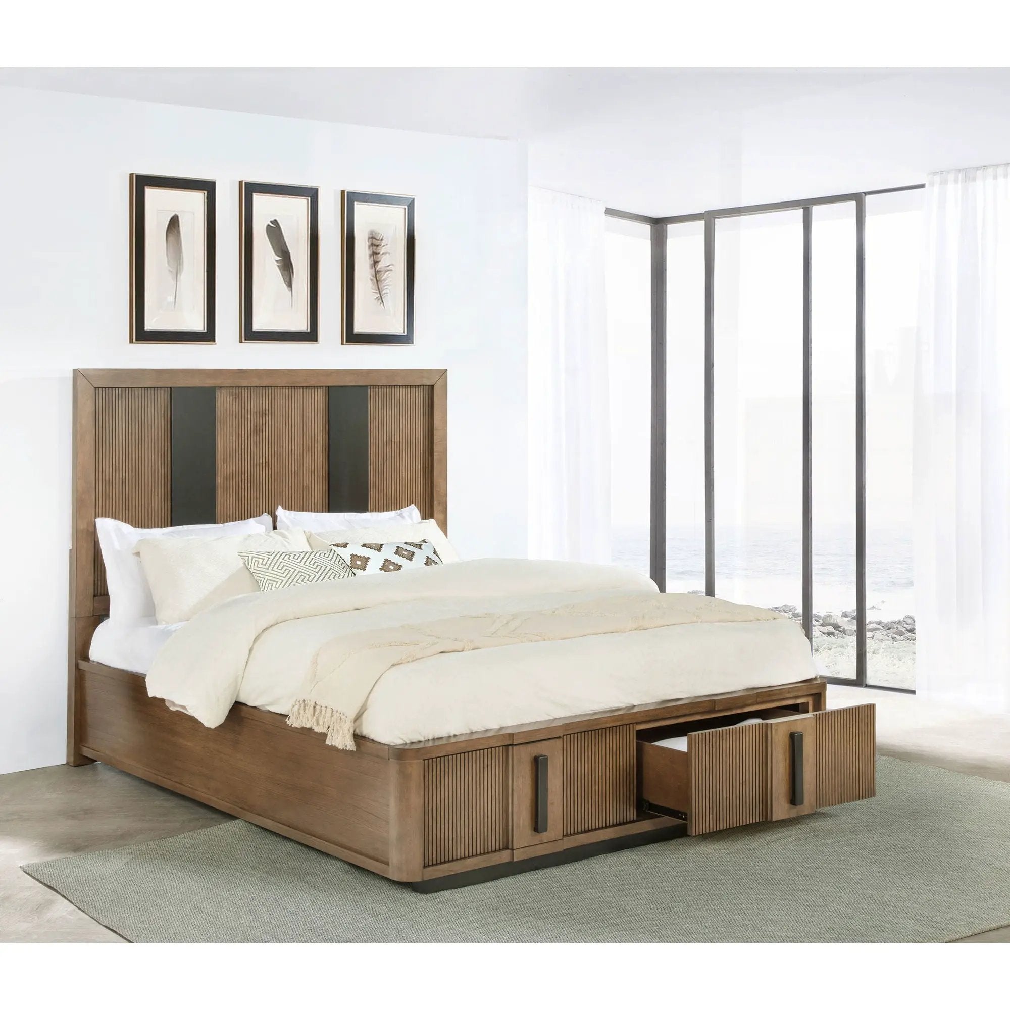 Moraga - 2 Drawer Queen Storage Bed - Ash Brown by HouseOfZazla