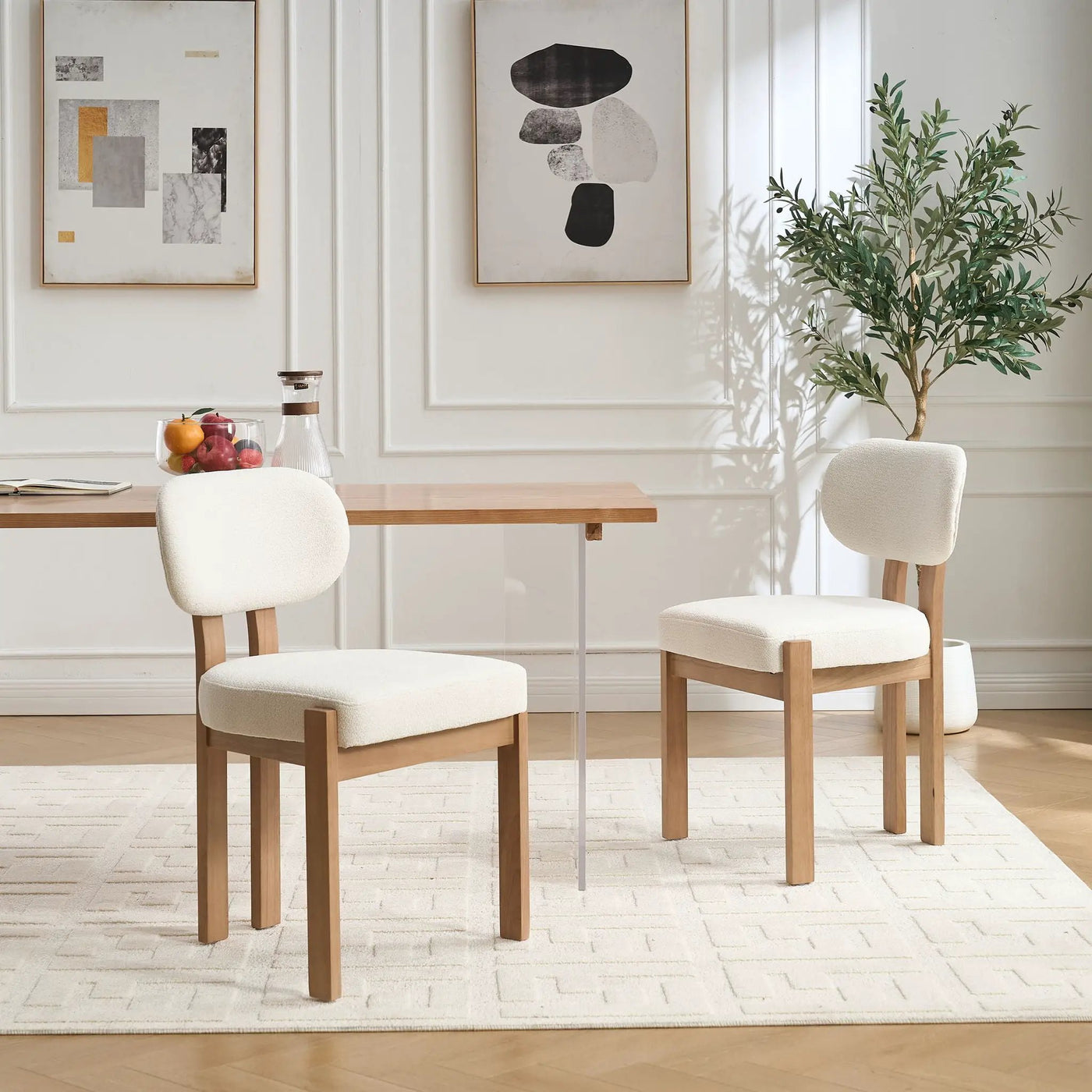 Dining Chairs With Ergonomic Backrest And Adjustable Feet (Set of 2) by Unique Piece Furniture