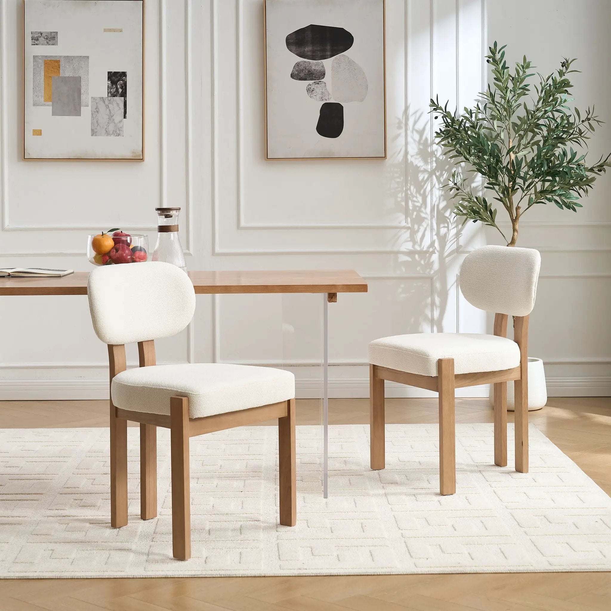 Dining Chairs With Ergonomic Backrest And Adjustable Feet (Set of 2) by Unique Piece Furniture