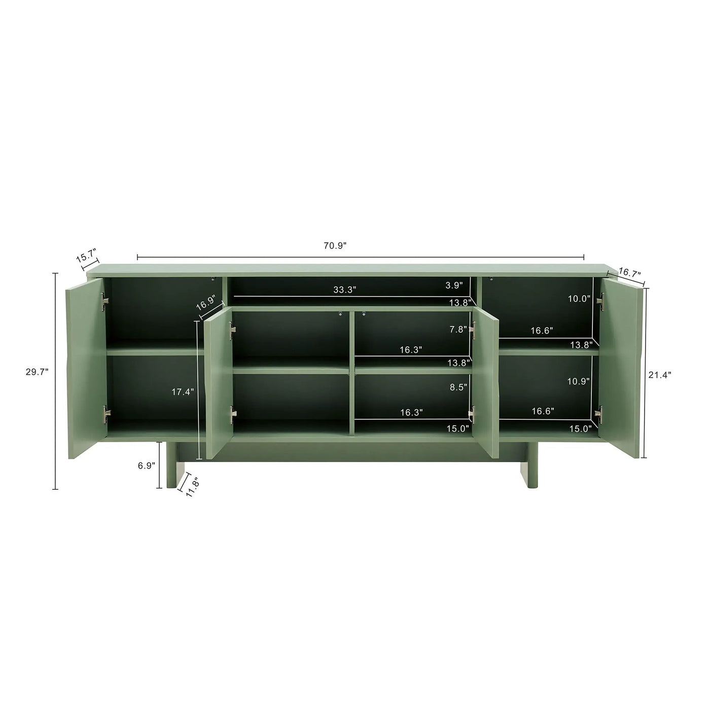 Ella - Sideboard With Adjustable Shelves by HouseOfZazla