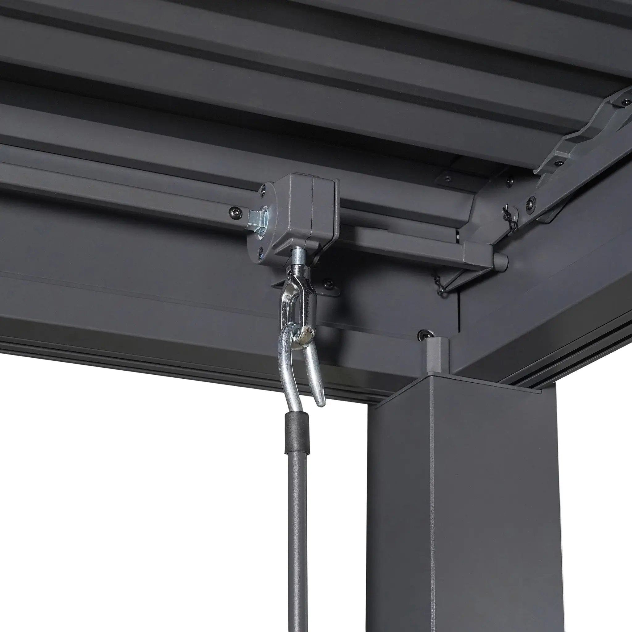Byron Black Outdoor Pergola Aluminum with Adjustable Louvered Roof by HouseOfZazla