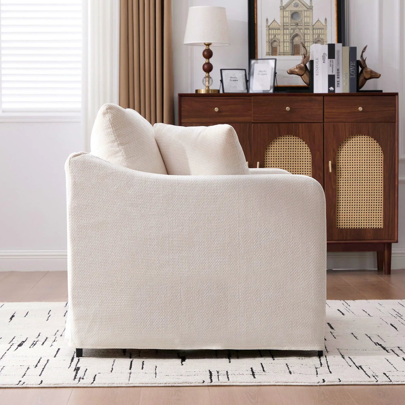Farmhouse Accent Chair With 2 Bolster Pillows by Unique Piece Furniture