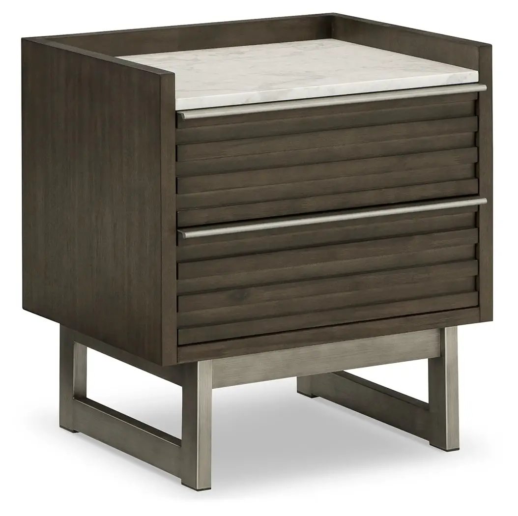 Arkenton - Two Drawer Night Stand - Grayish Brown / White by Unique Piece Furniture