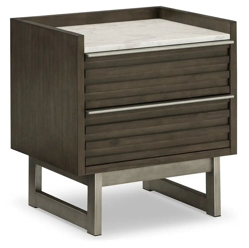 Arkenton - Two Drawer Night Stand - Grayish Brown / White by Unique Piece Furniture