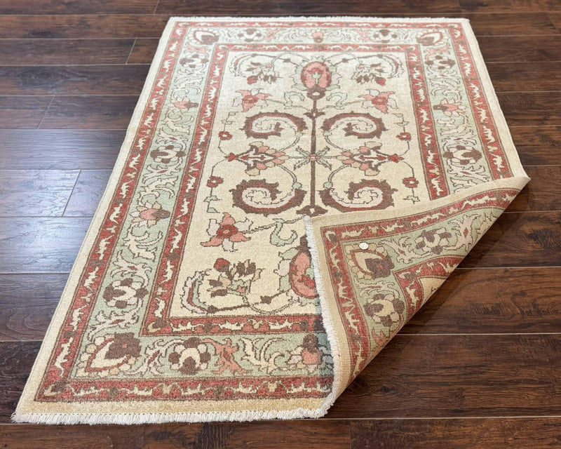 Indo Mahal Rug 4 x 5.6, Indian Handmade Wool Area Rug by Jewel Rugs