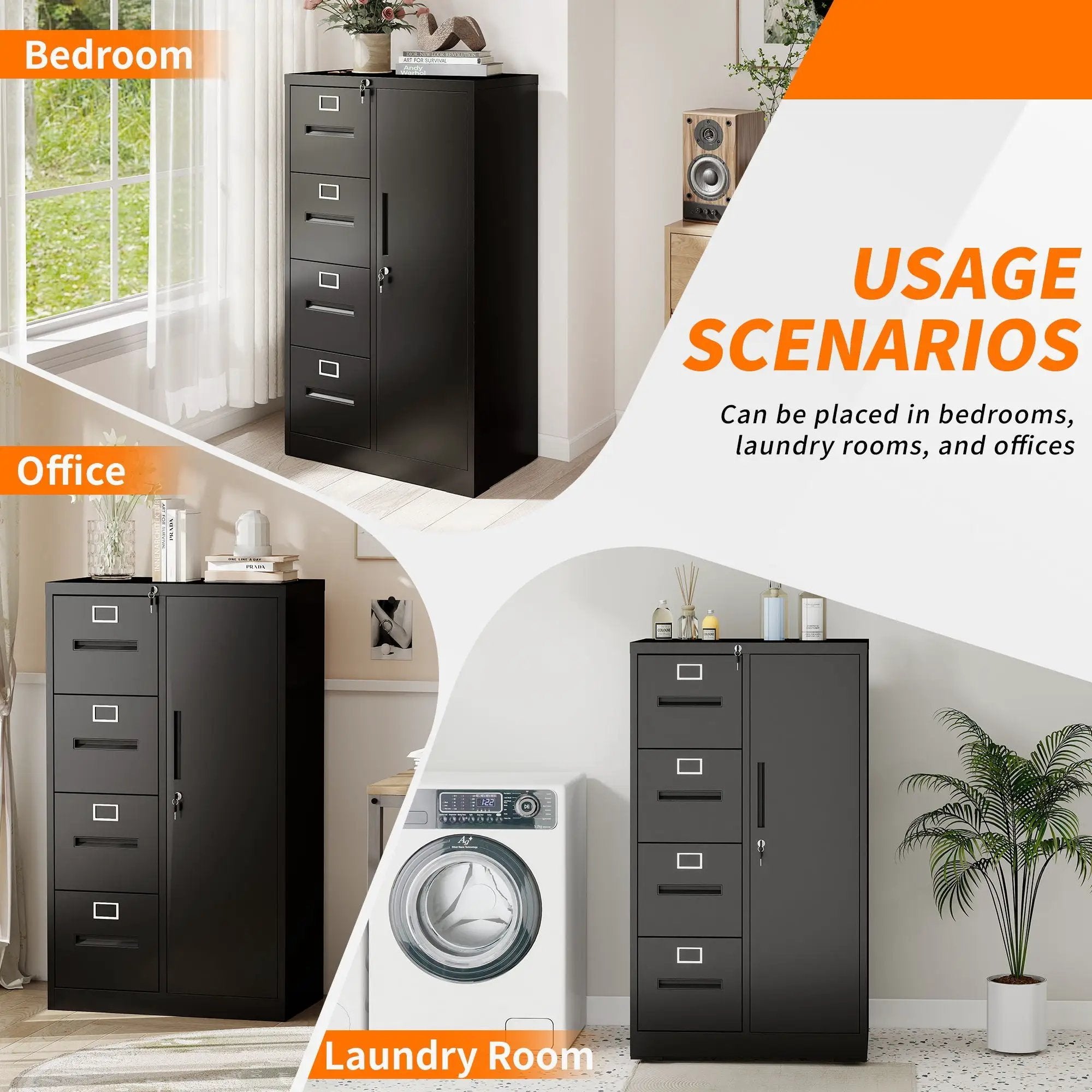 Storage Vertical Filing Cabinet With Lock