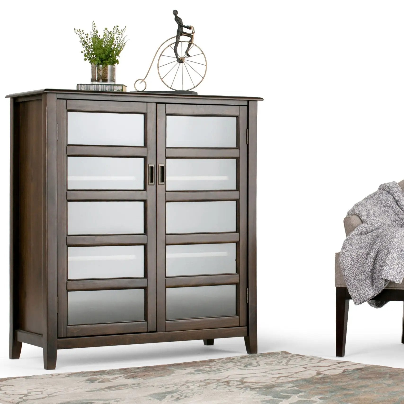 Burlington - Medium Storage Cabinet - Mahogany Brown by Unique Piece Furniture