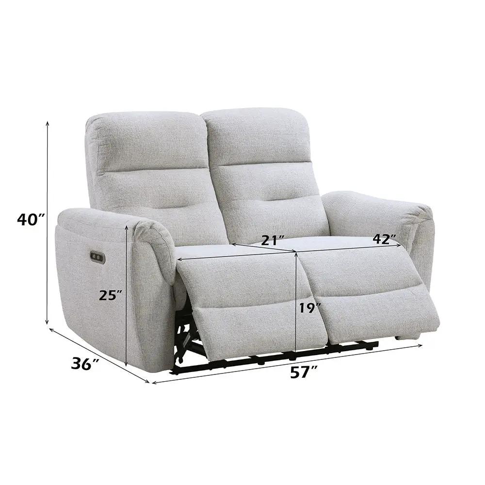Eastre - Power Motion Loveseat With USB Port - Beige Chenille by Unique Piece Furniture