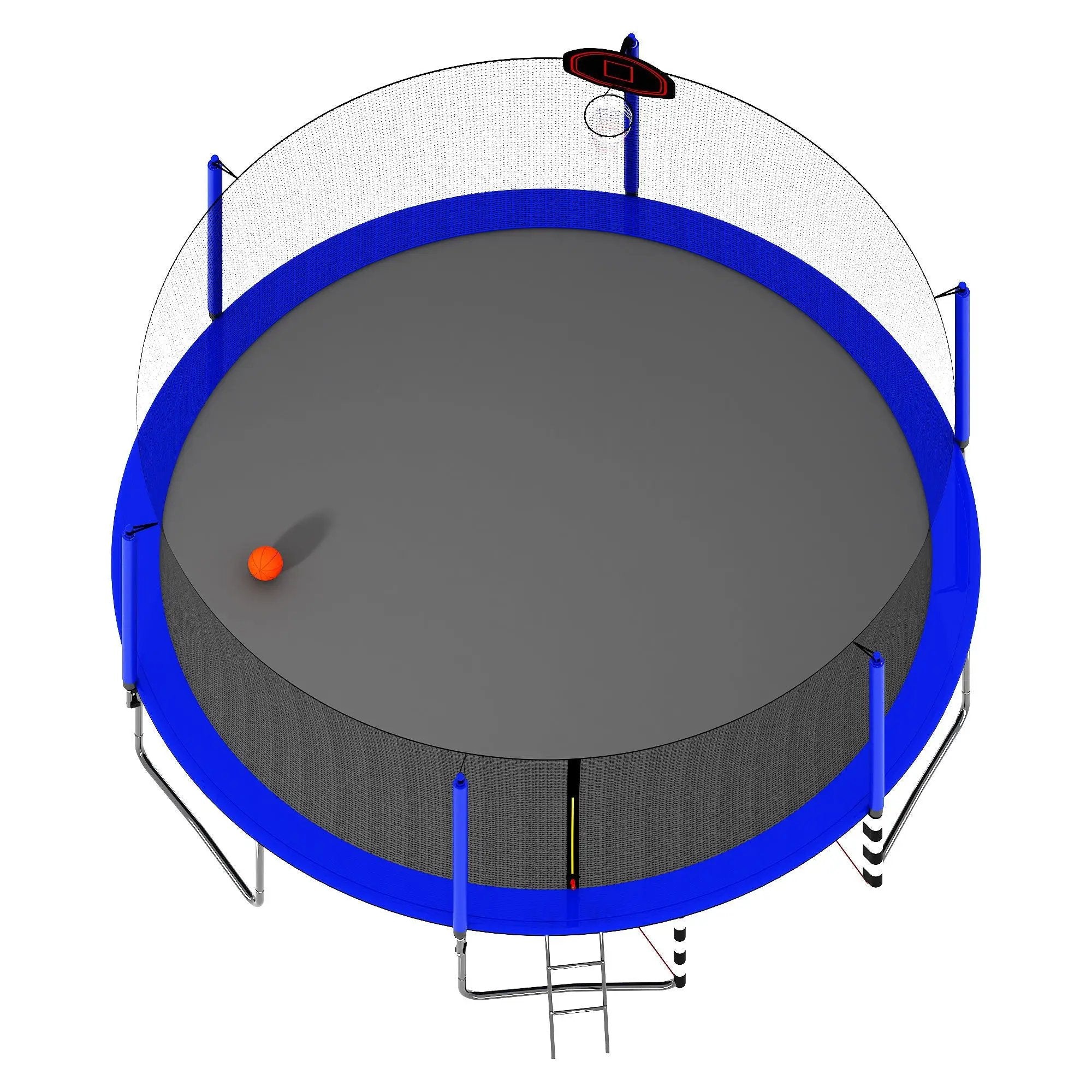 16Ft Trampoline With Basketball Hoop Pump And Ladder (Inner Safety Enclosure) With Soccer Goal by HouseOfZazla