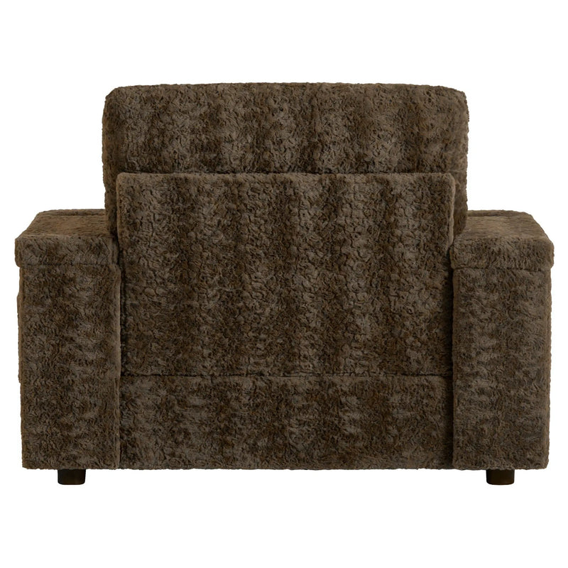 Oversized Chaise Lounge Indoor Rabbit Fur Sofa Bed With Storage Ottoman And Armrests Cup Holders With Deep Seat by HouseOfZazla