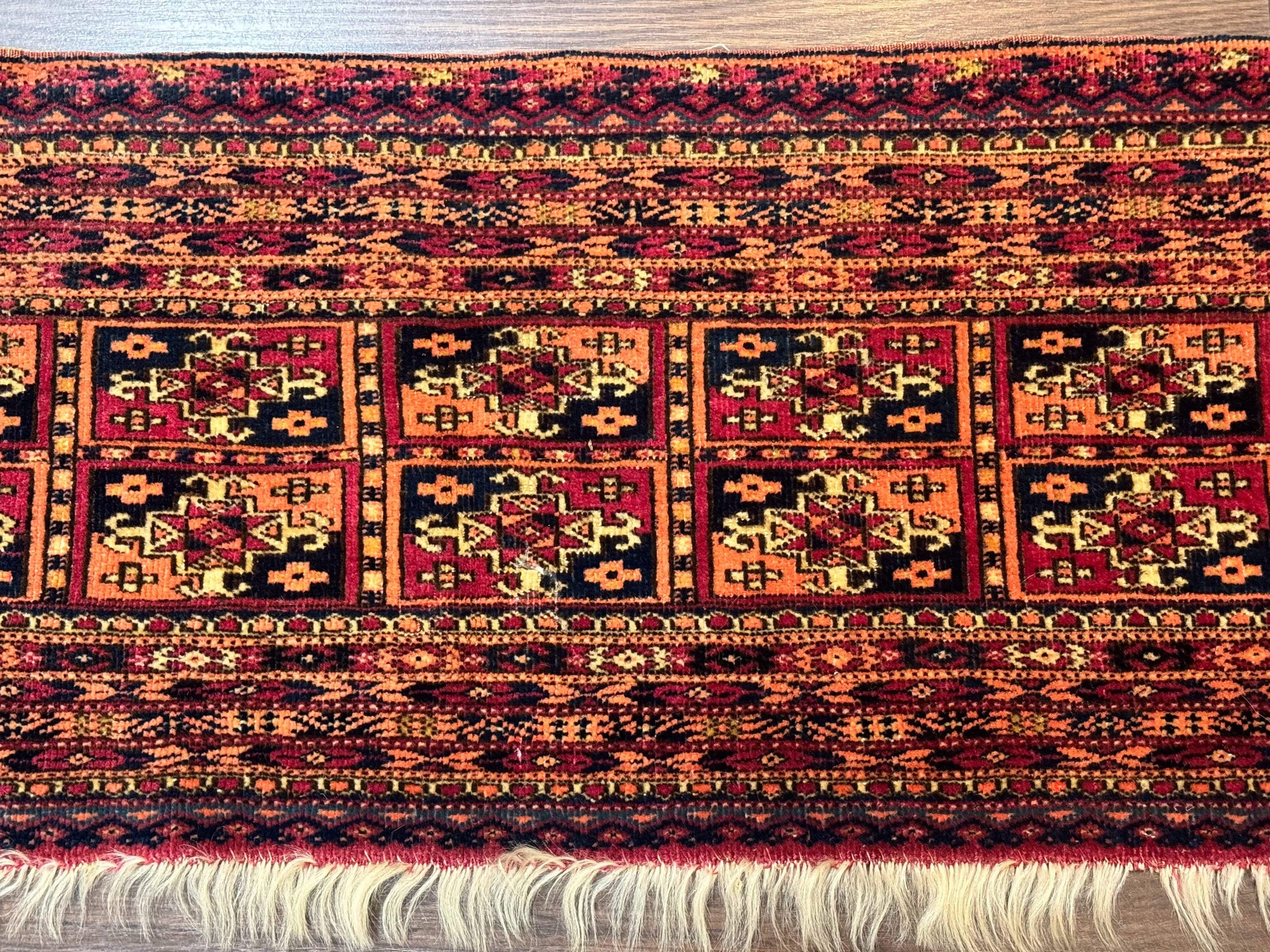 Antique Persian Turkoman Mafresh Rug 1x4, Wool, Tribal Collectible by Jewel Rugs