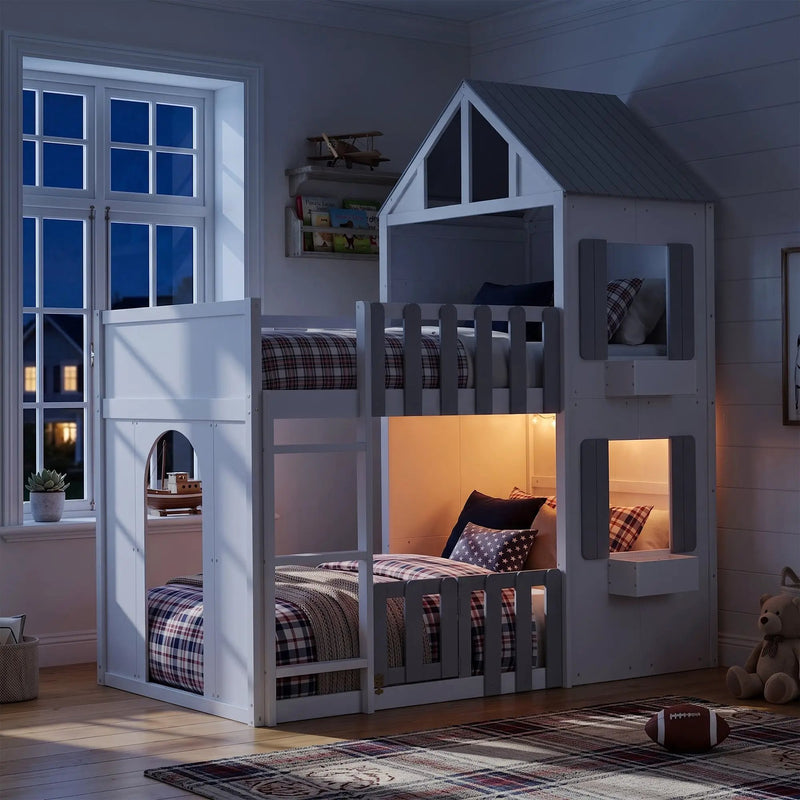 Twin Over Twin House Bunk Bed by HouseOfZazla
