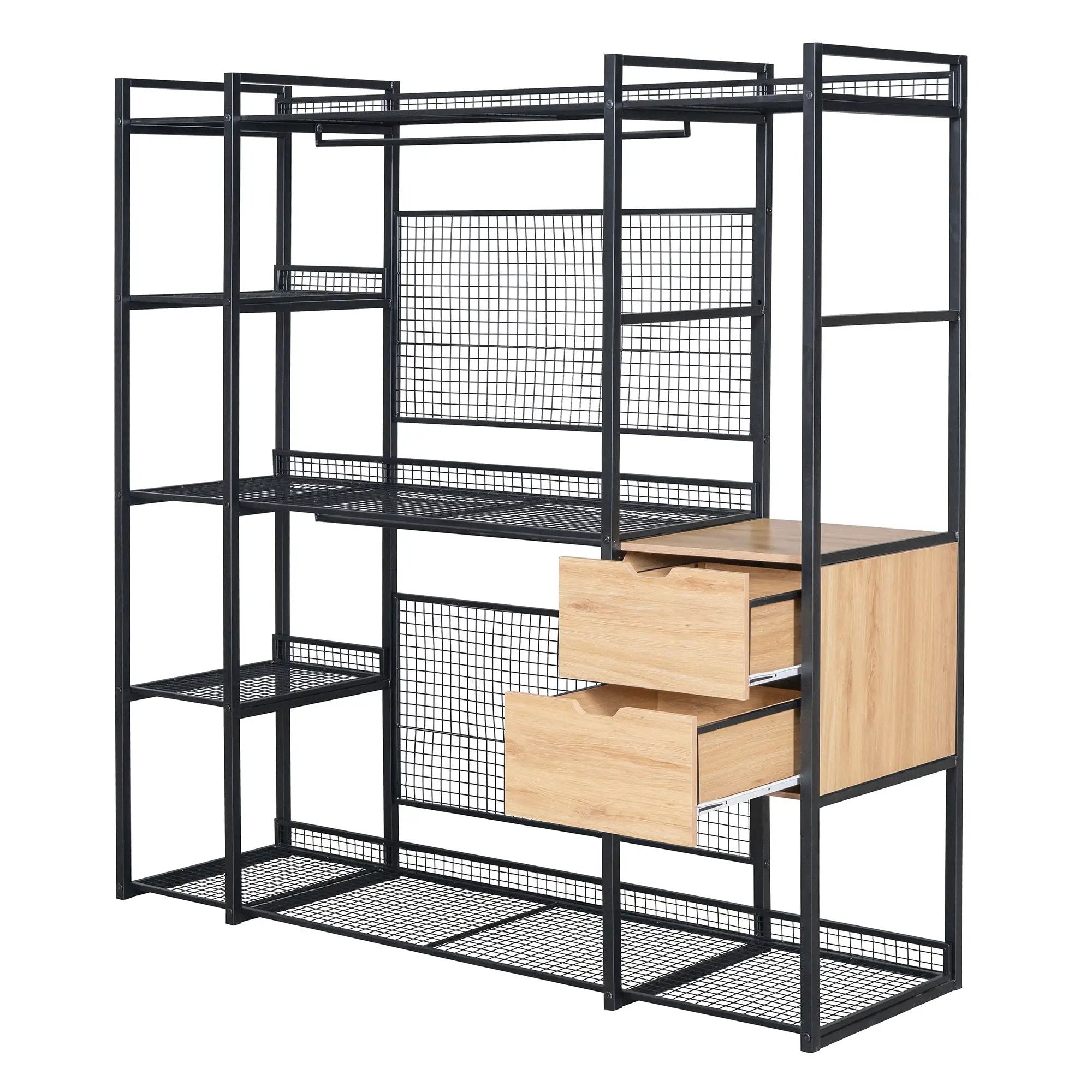 Open Style Wardrobe With Hanging Rails, Shelves And Drawers by HouseOfZazla
