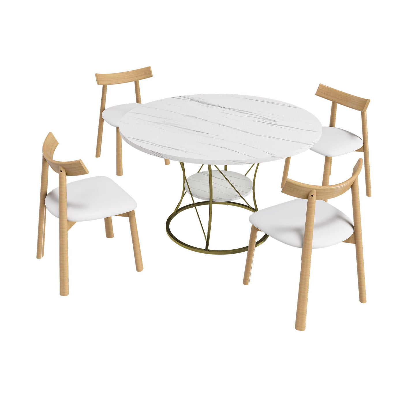 Round Extendable Dining Table Set With Chairs by Unique Piece Furniture