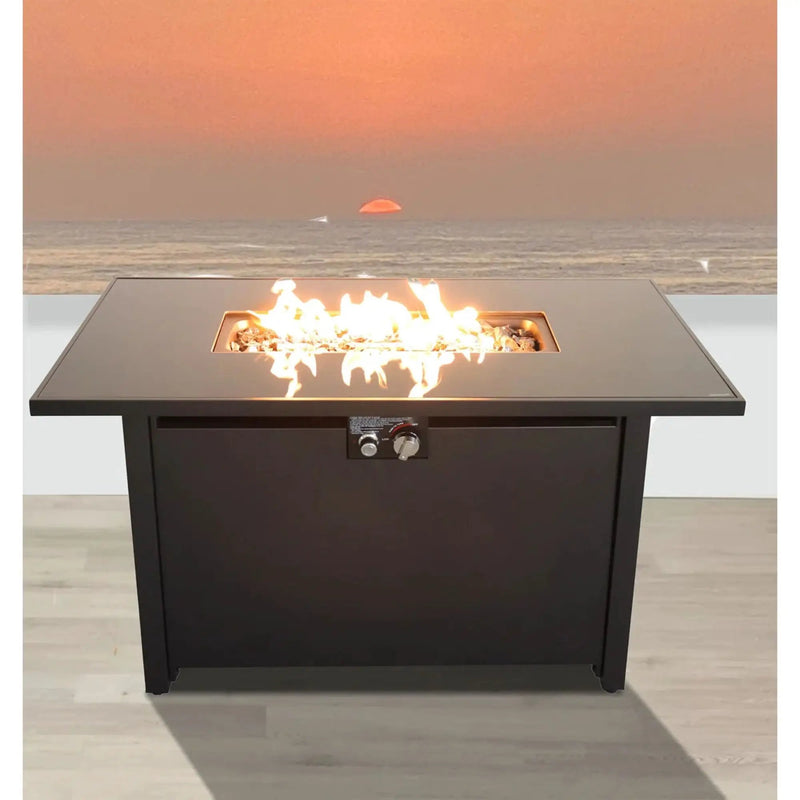Rectangle Fire Pit, Fuel Versatility - Black by Unique Piece Furniture