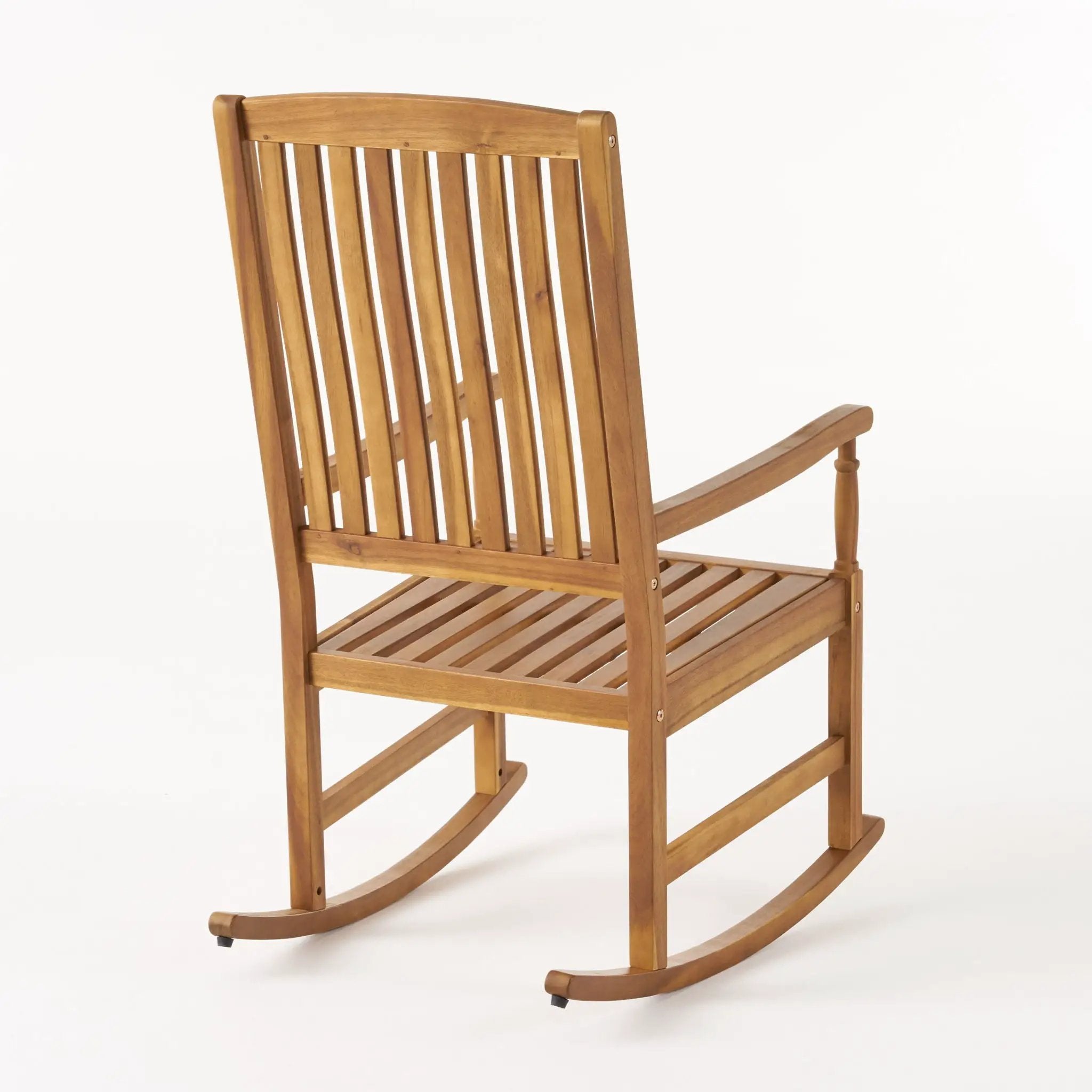 Muse Outdoor Acacia Rocking Chair With Slat Design - Teak by HouseOfZazla