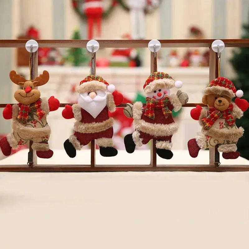 Fabric Christmas Ornaments, Dancing Snowman Deer Bear Tree Decorations by House Of Avana