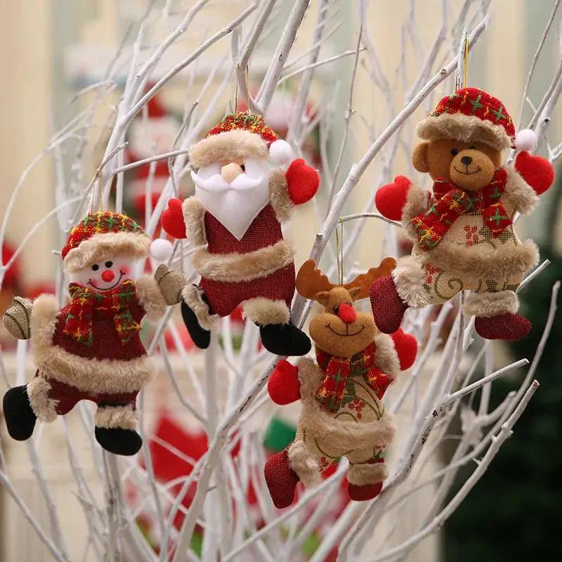 Fabric Christmas Ornaments, Dancing Snowman Deer Bear Tree Decorations by House Of Avana