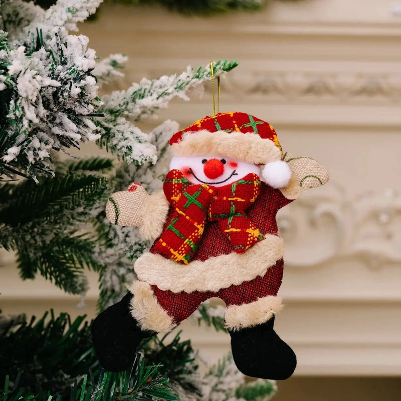 Fabric Christmas Ornaments, Dancing Snowman Deer Bear Tree Decorations by House Of Avana