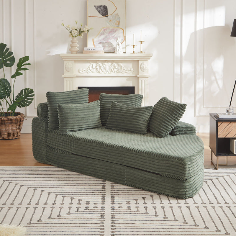 Semi Circular 2 In 1 Sofa Bed With Neck Pillow by HouseOfZazla