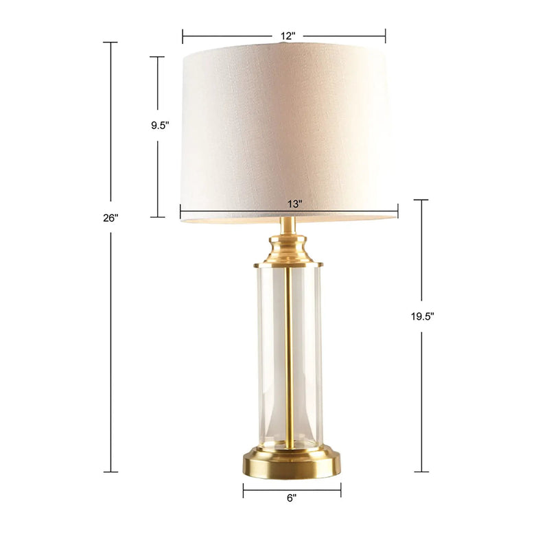 Clarity Glass Cylinder Table Lamp Set of 2 by HouseOfZazla
