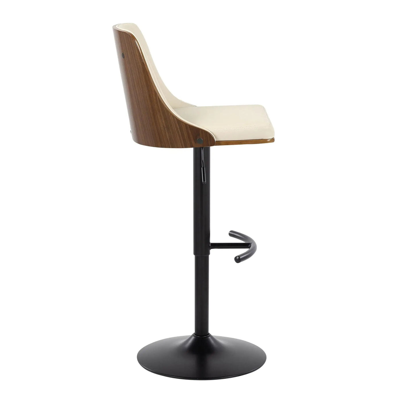 Gianna - Mid Century Modern Adjustable Barstool, Swivel With Rounded T Footrest (Set of 2) by HouseOfZazla