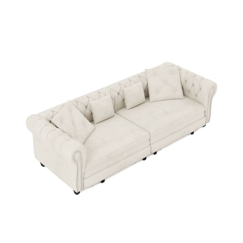 3 In 1 Convertible Sleeper Sofa Bed With Movable Ottoman by HouseOfZazla