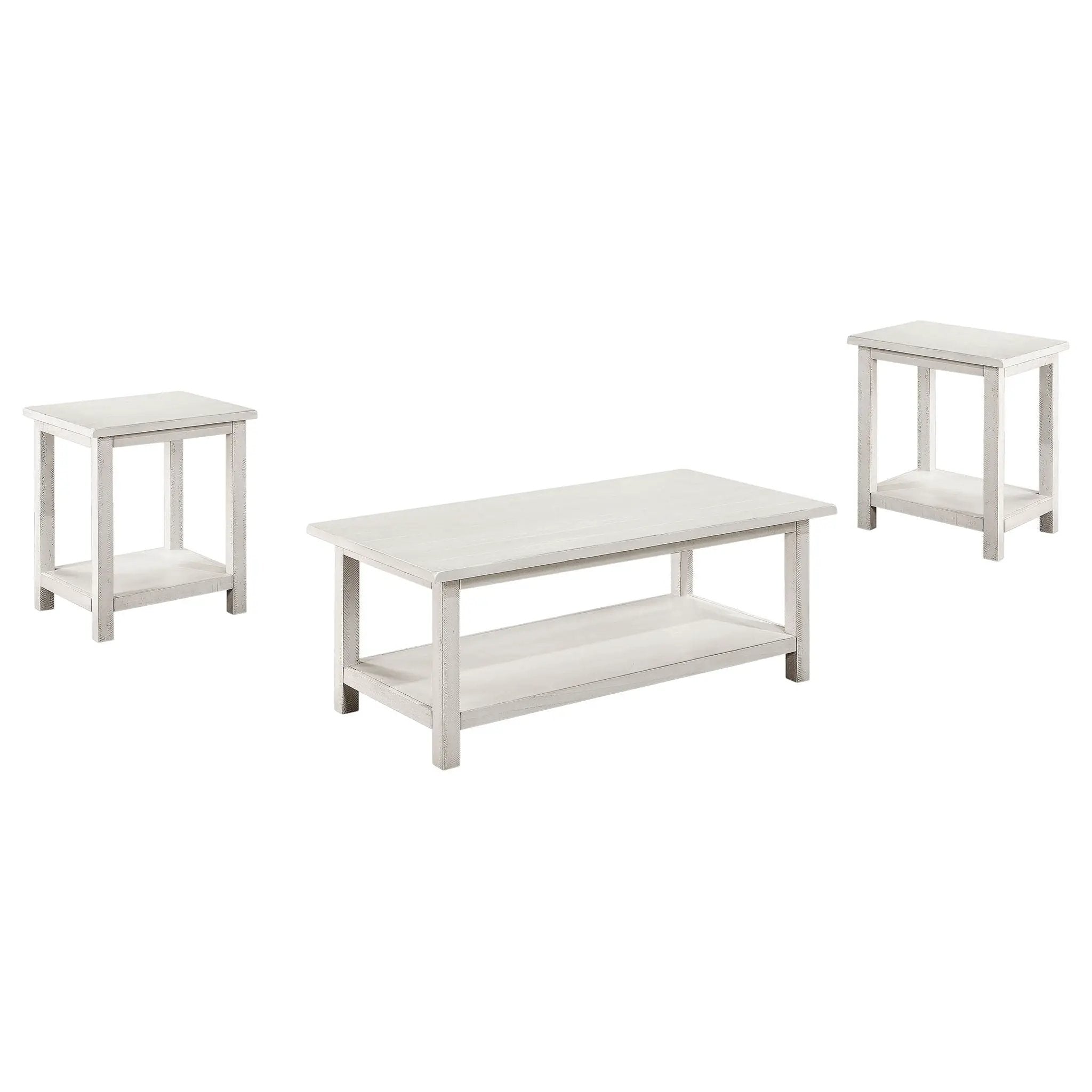 Payne 3-piece Coffee and End Table Set Distressed White by Unique Piece Furniture