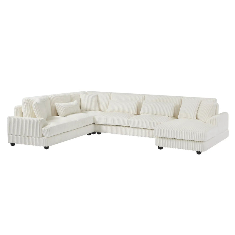 Oversized Sectional Sofa U - Shaped Sofa Couch Modern Sofa Upholstered In Soft With A Chaise Lounge For Living Room by HouseOfZazla
