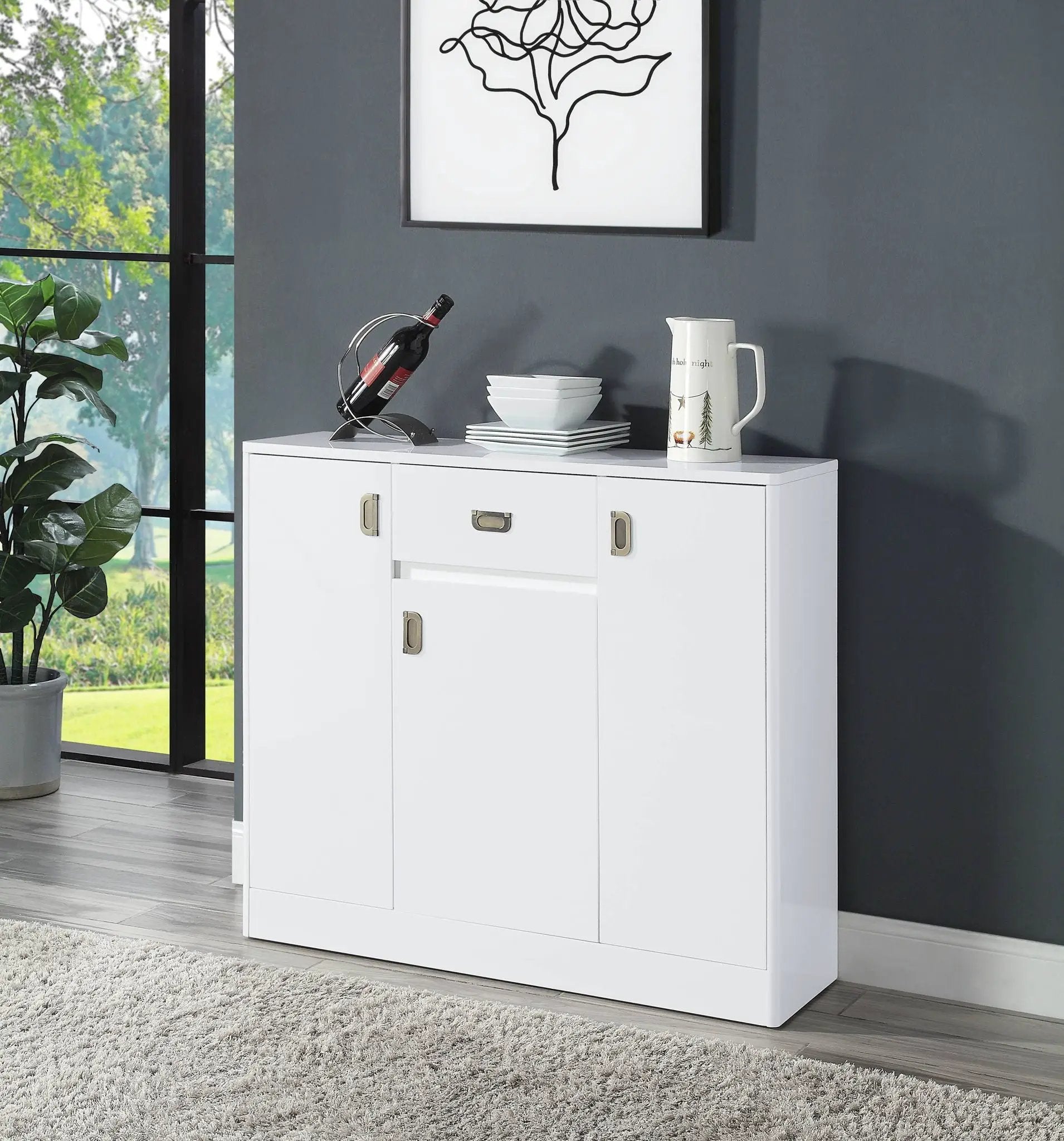 Pagan - High Gloss Server - White by Unique Piece Furniture