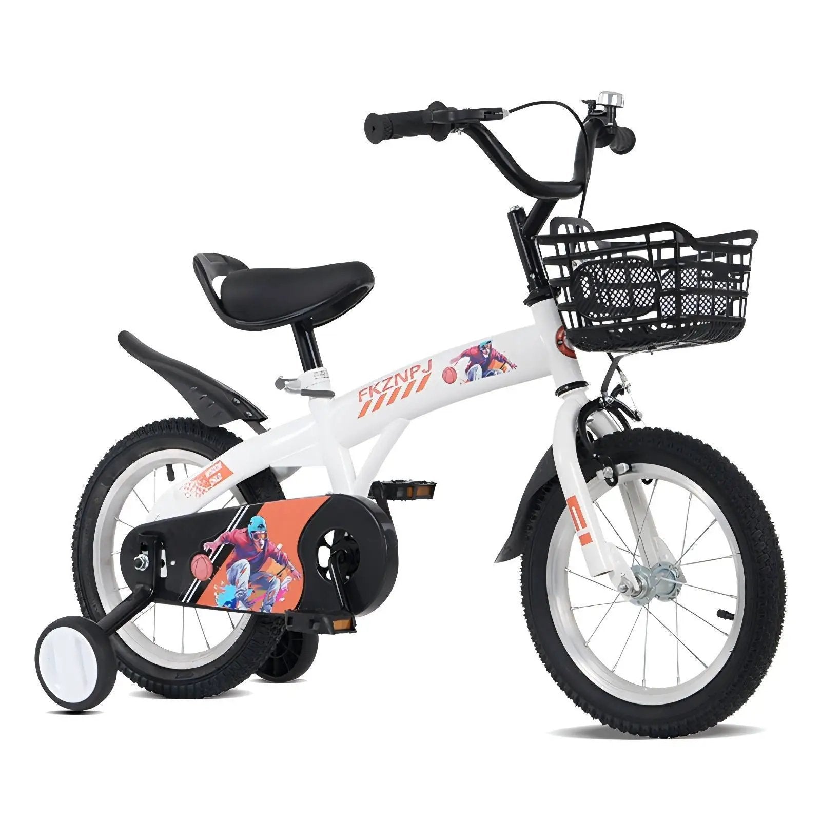 Fkznpj - 18" Sporty Kids Bike With Training Wheels And Stand Adjustable Saddle Suitable For Boys And Girls Aged 5 - 10 Years Tall Height 39 - 49" Available In A Variety Of Colors by HouseOfZazla