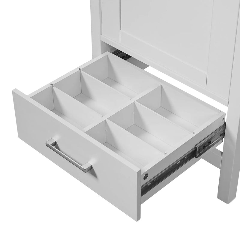 Bathroom Vanity With Ceramic Sink, Soft Close Drawers, Door Organizer, Divider Drawer, Adjustable Foot Pads by HouseOfZazla