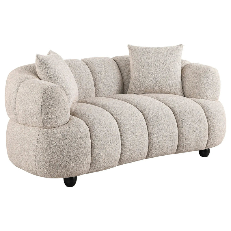 Whitney Contemporary Channel Tufted Woven Fabric Upholstered Loveseat by Unique Piece Furniture
