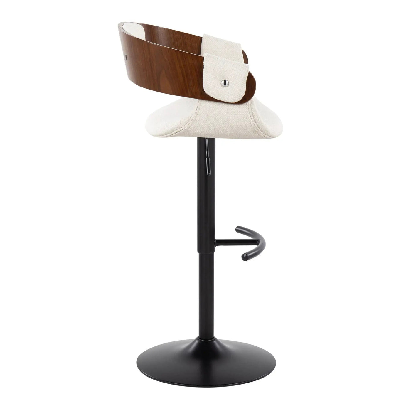 Elisa - Mid Century Modern Adjustable Barstool With Swivel & Rounded T Footrest (Set of 2) by HouseOfZazla