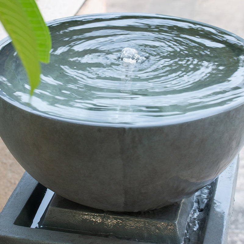 Resin Zen Bowl Pedestal Outdoor Fountain 35 Inch, photo 5 of 7