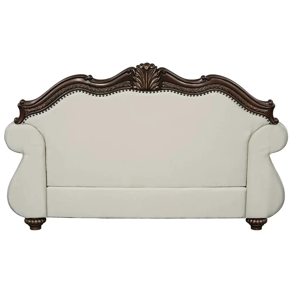 Pierce - Loveseat With 3 Pillows - Beige Fabric & Cherry by Unique Piece Furniture