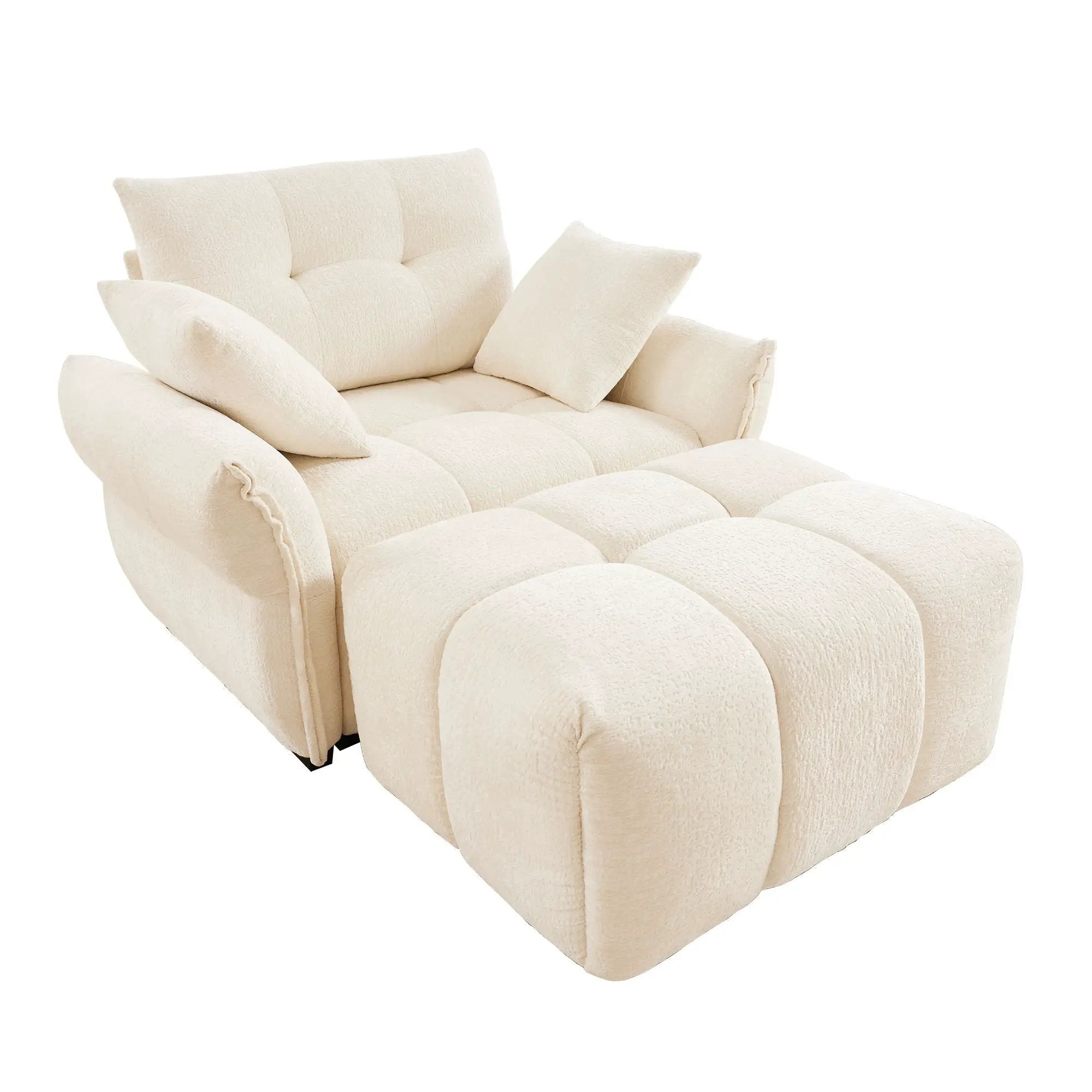 Ergonomic Single Seater Sofa With Ottoman, High Resilience Support Cushions by Unique Piece Furniture