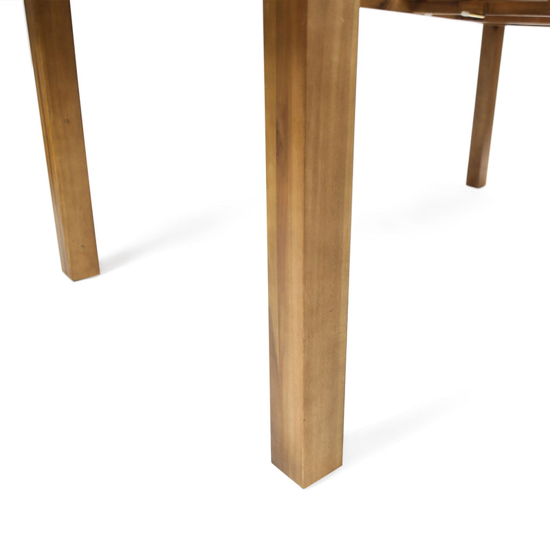 Wilson Expandable Dining Table With Slat Design - Teak Acacia Wood by HouseOfZazla