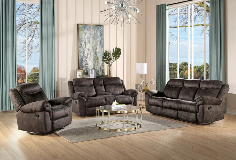 Zubaida Two Tone 3 Piece Recliner Living Room Set by HouseOfZazla