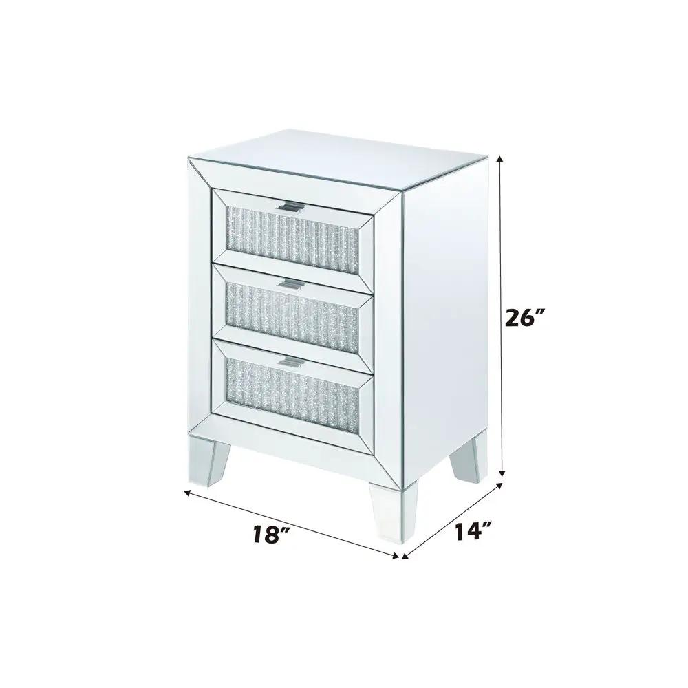 Noralie - 26" Accent Table - Mirrored & Faux Diamonds by Unique Piece Furniture
