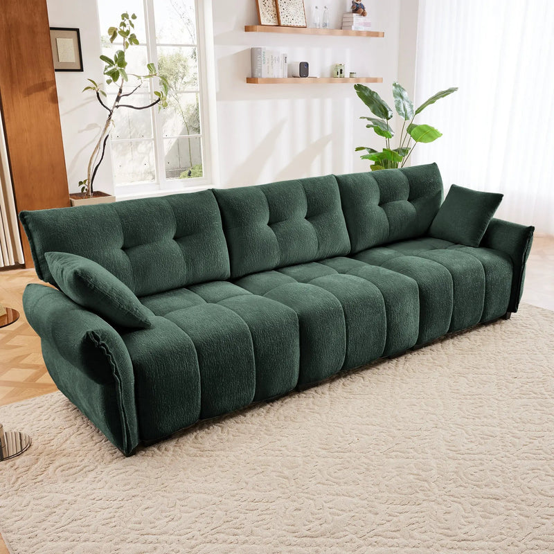 3-Seater Sofa Set with Pillows - Premium Chenille Design by HouseOfZazla