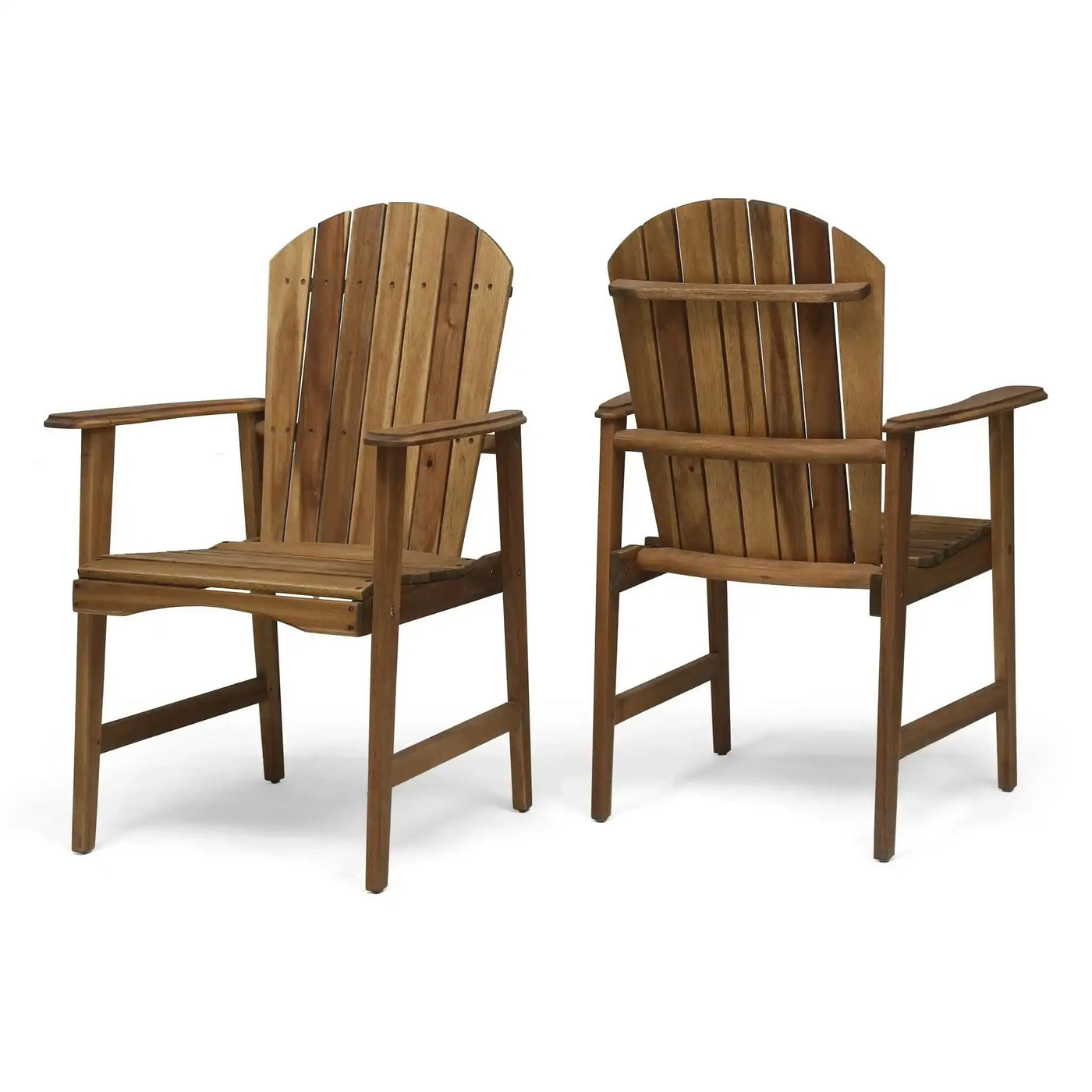 Outdoor Weather Resistant Acacia Wood Adirondack Dining Chairs (Set of 2) by HouseOfZazla